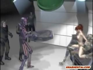 Tatlong-dimensiyonal anime grupong pakikipagtalik sa isang tao sa pamamagitan ng monsters sa ang labas