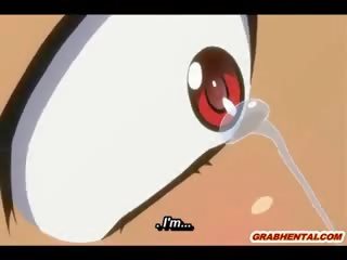 Hentai ξωτικό παίρνει καβλί γάλα πλήρωση αυτήν λαιμός με γκέτο monsters