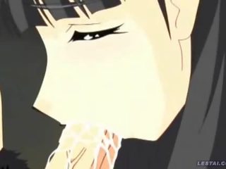 Drobounký hentai anime doprovod připoutaný a vrazil