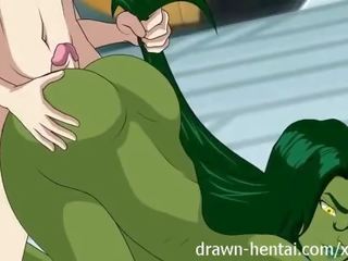 Súper cuatro hentai - she-hulk fundición