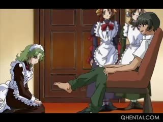 Hentai Excited youngster Sexually Abusing His Sweet Maids