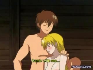 Magicl hentai anime dude spanks a blonde babe deep