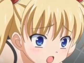 Tiener anime blondine krijgen een piemel in haar bips