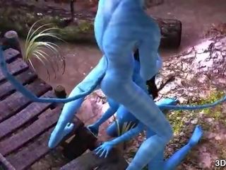 Avatar diosa anal follada por enorme azul pájaro carpintero