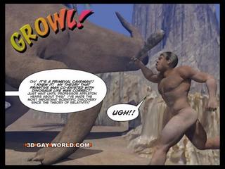 Cretaceous manhood 3d homo komisch sci-fi xxx film verhaal