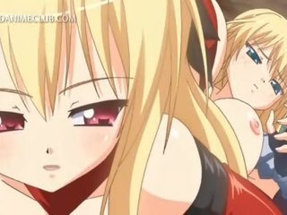 3d anime sixtynine med blond utestående lesbisk tenåringer