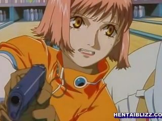 I ngushtë anime nxënëse me firmë cica merr një i madh geto pecker në të saj kuçkë