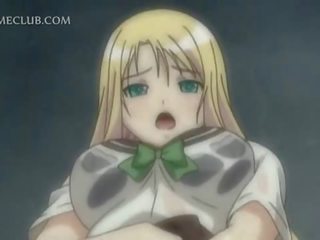 Blonde hentai young female rubbing her pussy gets fucked
