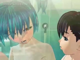 L'anime cochon vidéo poupée obtient baisée bon en douche