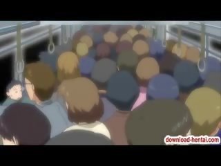 Hentai giovane donna scopata da un perv in il esprimere treno