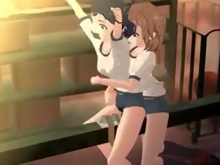 Hentai pieaugušais video vergs izpaužas seksuāli spīdzināts uz 3d anime