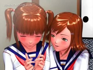 Begençli anime lady rubbing her coeds lusty künti