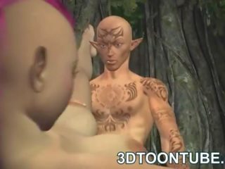 Busty 3D punk elf seductress getting fucked deep and hard