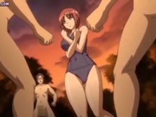 Näpsäkkä anime nuori naaras- saa kasvohoito sisään ryhmä