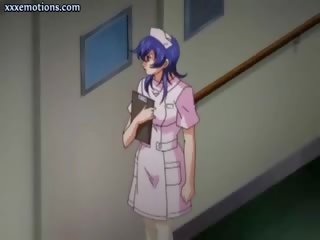 Anime medmāsa mazulīte izpaužas jizz