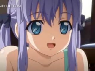 Shy Anime Doll In Apron Jumping Craving penis In Bed