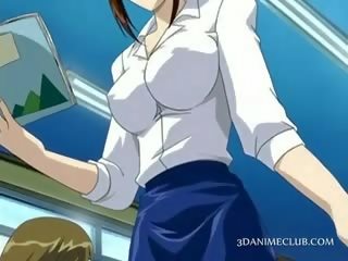 Anime sekolah guru dalam pendek skirt movs faraj