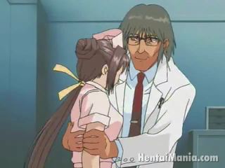 Heerlijk anime verpleegster krijgen groot kannen geplaagd en nat barst humped door de gedraaid op meester